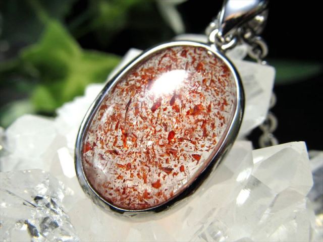 ストロベリークォーツ②　ペンダントトップ S級 ストロベリークォーツ ファイアークォーツ ペンダントトップ 縦