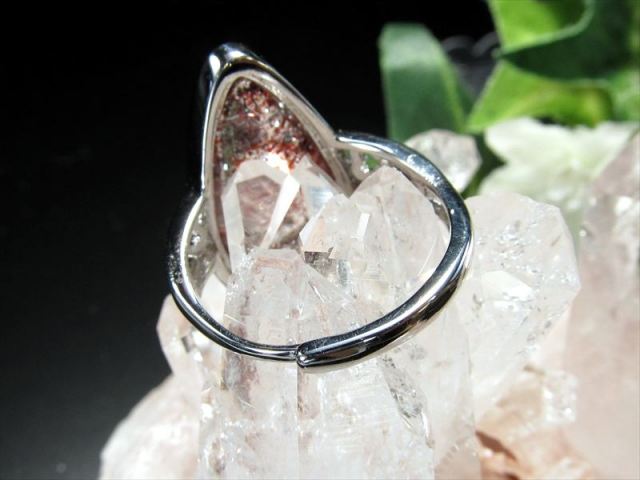 5A ストロベリークォーツ ファイアークォーツ リング ドロップ型