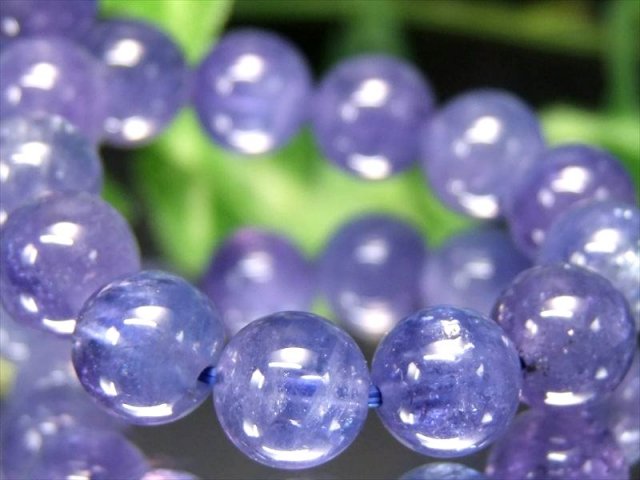 店頭展示中 5A タンザナイト ブルーゾイサイト ブレスレット 8mm-8.5mm×23珠 均一な濃色ブルーカラー 人生を良い方向へと導く石 12月の誕生石 1点物