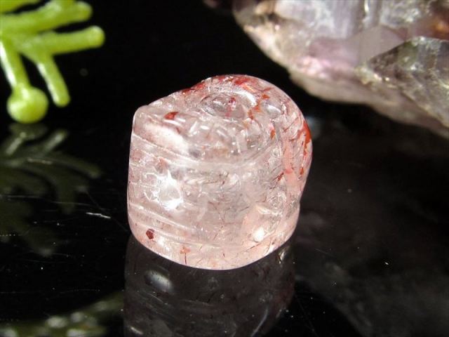 財運を高める瑞獣 ストロベリークォーツ 貔貅 ヒキュウ タンブル
