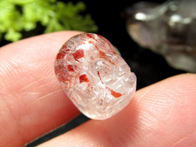財運を高める瑞獣 ストロベリークォーツ 貔貅 ヒキュウ タンブル