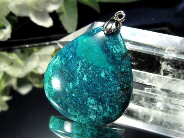 自然が生み出すアート アズライトマラカイト アズロマラカイト ドロップ型 ペンダントトップ 石サイズ縦約27mm 重さ約6.5g