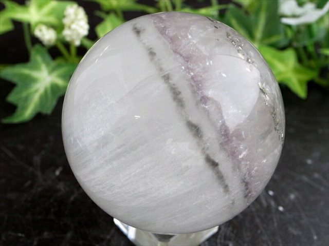 店頭展示中 激レア パイライトインフローライト 丸玉 台座付 直径約