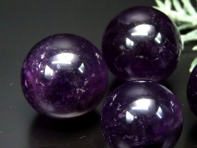 これぞ ウルグアイ 濃紫 アメジスト 丸玉 1個売り 直径約28mm-30mm