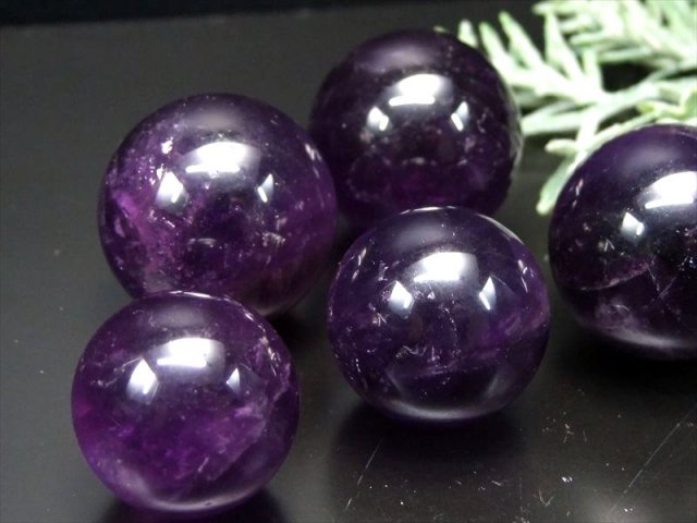 これぞ ウルグアイ 濃紫 アメジスト 丸玉 1個売り 直径約28mm-30mm