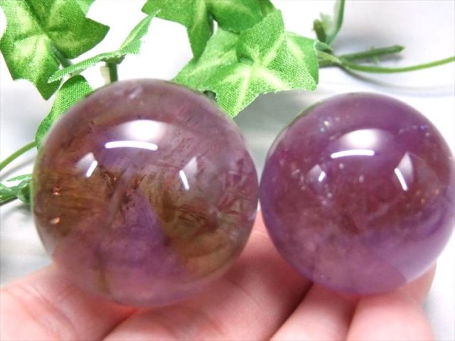 アメトリン 丸玉 1個売り 直径約23mm-25mm 紫黄水晶 透明 愛の守護石