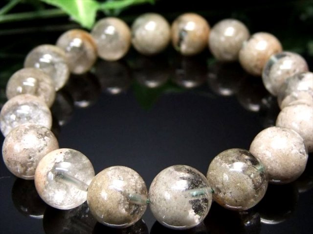 希少カラー 4A+ ホワイト ガーデンクォーツ ブレスレット 11.5mm-12mm