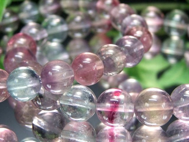 マルチカラーフローライト ブレスレット 石サイズ約8.5mm-9mm×22珠前後 透明感抜群 クリアMIXカラー 美しい蛍石 天才の石 アメリカ産 パワーストーン 天然石