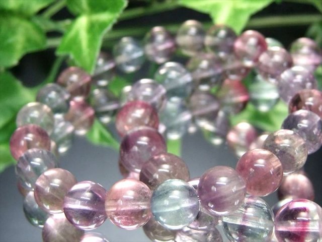 マルチカラーフローライト ブレスレット 石サイズ約9.5mm-10mm×20珠