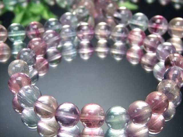 マルチカラーフローライト ブレスレット 石サイズ約9.5mm-10mm×20珠