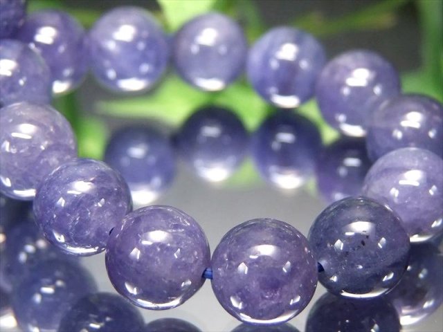 潤いブルー 4A タンザナイト ブルーゾイサイト ブレスレット 8.5mm-9mm×22珠 12月の誕生石 極上青紫 ポジティブに変換する 一点物 タンザニア産 bl-g