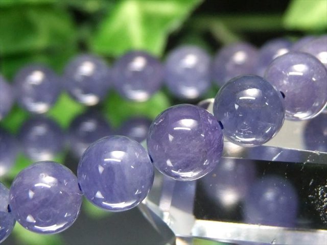 潤いブルー 4A タンザナイト ブルーゾイサイト ブレスレット 8.5mm-9mm×22珠 12月の誕生石 極上青紫 ポジティブに変換する 一点物 タンザニア産