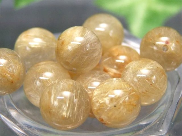 ヴィーナス束針 限定21珠 4A+ 1粒売り ゴールドルチルクォーツ 9mm-9.5mm バラ珠売り 繊細針 濃密金針水晶 1粒売り ビーズ 天然石 ブラジル産 tu-p