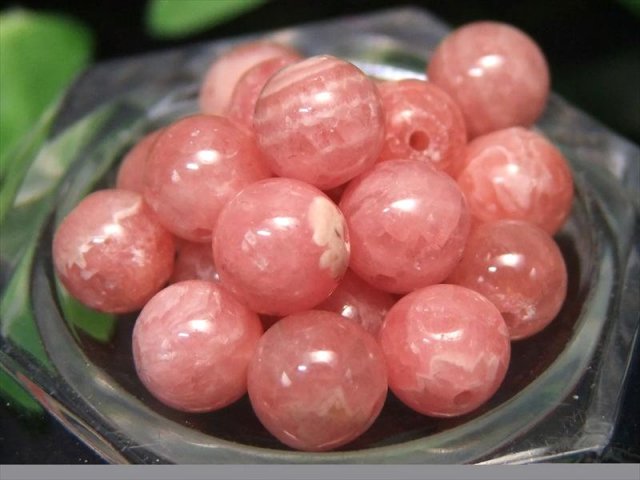縞模様少な目 AA 1粒売り インカローズ バラ珠売り 約8mm-8.5mm珠 透明