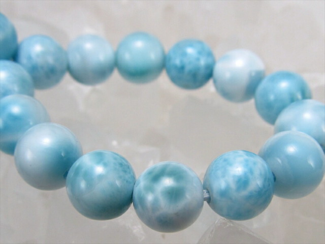 水面模様くっきり 3A+ ラリマー ブルーペクトライト ブレスレット 7mm×28珠 愛と平和の石 カリブ海の宝石 一点もの ドミニカ共和国産 パワーストーン 天然石