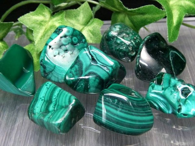 セット売り マラカイトタンブル 詰め合わせ 一袋100g 7-11個入り 邪眼