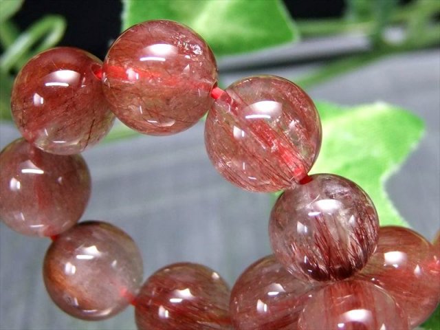 8.0-8.4mmレッドルチルクォーツブレスレット レッドルチルクォーツ 8ミリブレスレット