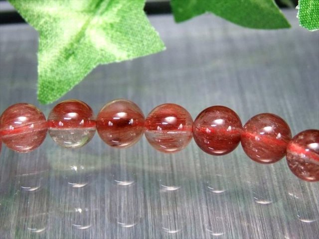 濃色レッドブラウンカラー 3A レッドルチルクォーツ ブレスレット 6.5