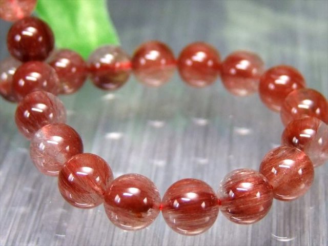 濃色レッドブラウンカラー 3A レッドルチルクォーツ ブレスレット 6.5mm-7mm×26珠 透明赤針 たっぷり繊細ルチル 信頼関係を築く石 パワーストーン 一点もの