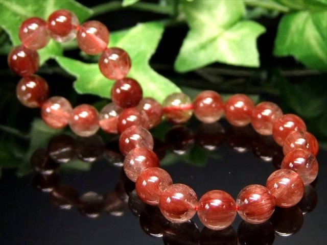 濃色レッドブラウンカラー 3A レッドルチルクォーツ ブレスレット 6.5