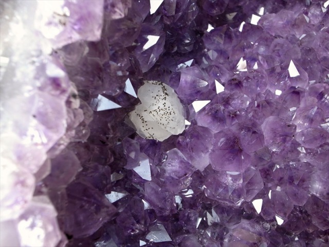 透明&濃いパープル アメジスト ドーム アメジストカペーラ 高さ 25.5cm