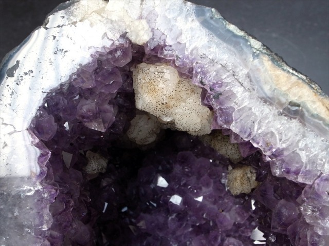 透明&濃いパープル アメジスト ドーム アメジストカペーラ 高さ 25.5cm