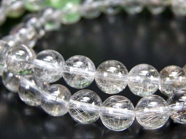 3A シルバールチルクォーツ ブレスレット 6.5mm-7mm×28珠前後 金運・ビジネス運の向上に ブラジル産 パワーストーン 天然石