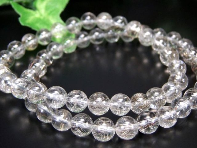 3A シルバールチルクォーツ ブレスレット 6.5mm-7mm×28珠前後 金運