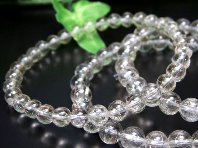 3A シルバールチルクォーツ ブレスレット 6.5mm-7mm×28珠前後 金運