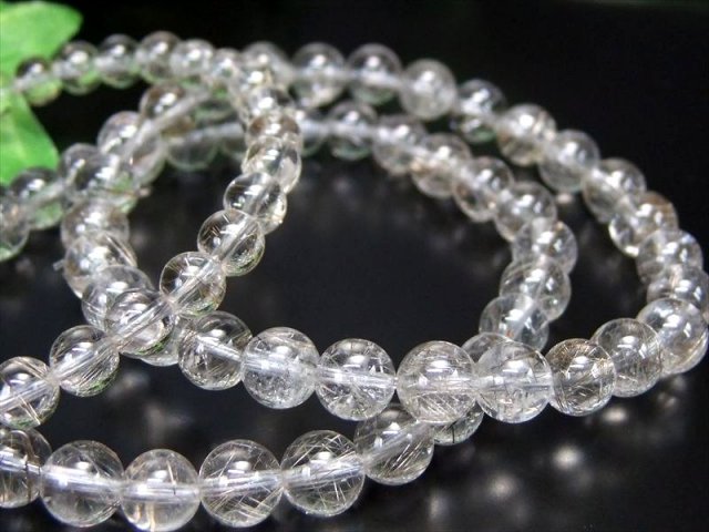 3A シルバールチルクォーツ ブレスレット 6.5mm-7mm×28珠前後 金運