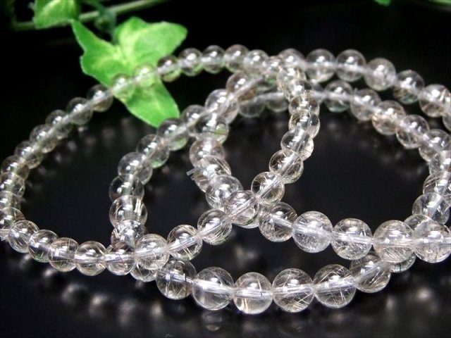 3A シルバールチルクォーツ ブレスレット 6.5mm-7mm×28珠前後 金運