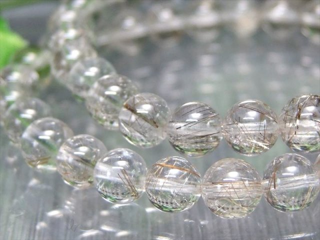 3A シルバールチルクォーツ ブレスレット 6.5mm-7mm×28珠前後 金運