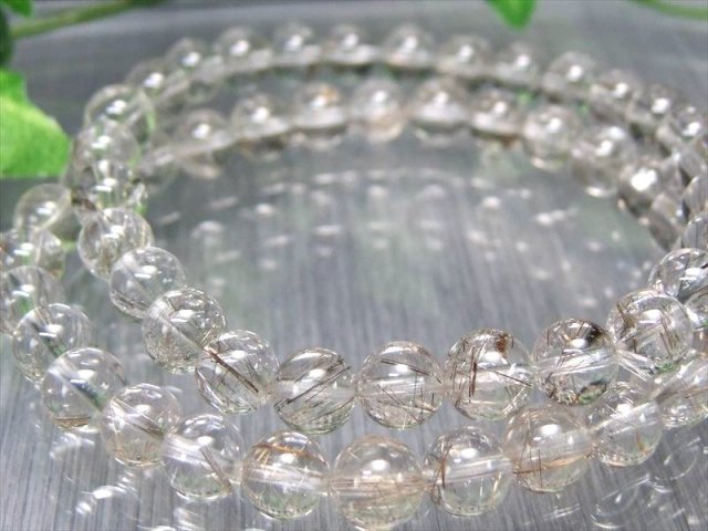 3A シルバールチルクォーツ ブレスレット 6.5mm-7mm×28珠前後 金運