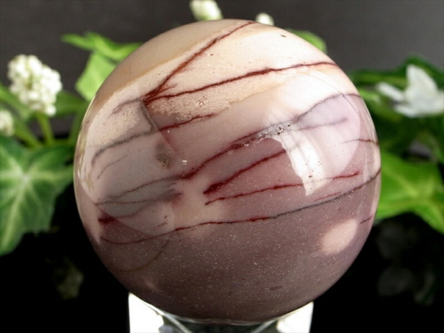 天然石コレクター必見 碧石/ムーアカイト 丸玉 大地の石 直径 約45mm 重さ 130g 心を穏やかにするヒーリングストーン モッカイト オーストラリア産