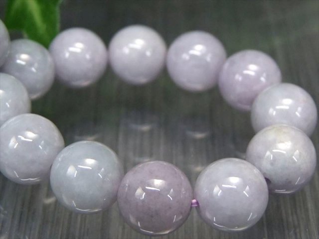 ほんのりラベンダー ラベンダー翡翠 ブレスレット 10mm10.5mm×19珠 豊かな人生を創造する石 5月の誕生石 翡翠・硬玉 ミャンマー産 パワーストーン 天然石