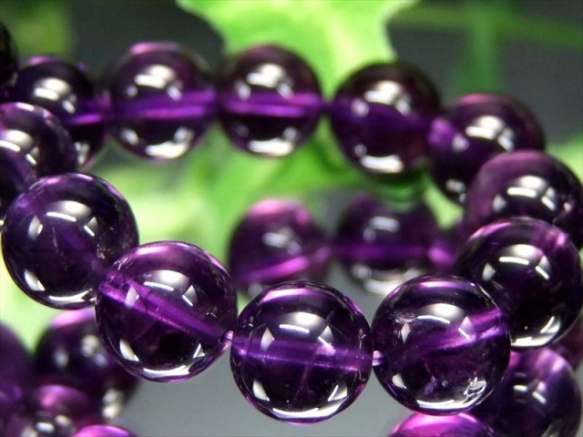 入手困難なウルグアイ産 4A+ アメジスト 紫水晶 ブレスレット 約9mm-9.5mm×21珠 透明感抜群 愛の守護石 1点物 ウルグアイ産 パワーストーン 天然石