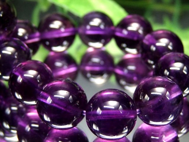 店頭展示中 希少ウルグアイ産 4A+ アメジスト 紫水晶 ブレスレット 10.5mm-11mm×19珠 透明感抜群 愛の守護石 1点物 ウルグアイ産 bl- パワーストーン 天然石