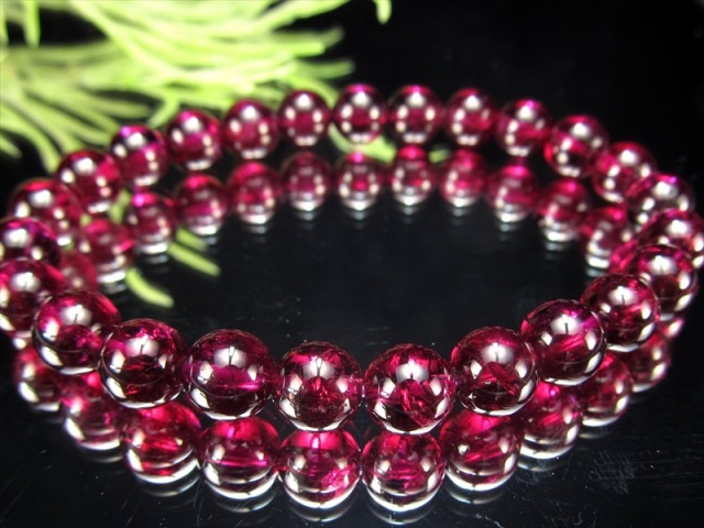 4A 美しいワインレッドパープル ロードライトガーネット ブレスレット