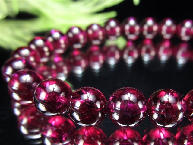 4A 美しいワインレッドパープル ロードライトガーネット ブレスレット