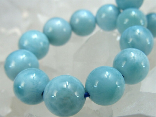 優しい波模様 AA+ ラリマー ブレスレット 7.5mm-8mm×24珠 愛と平和の石 一点もの 愛と平和の象徴 三大ヒーリングストーン ドミニカ共和国産 パワーストーン