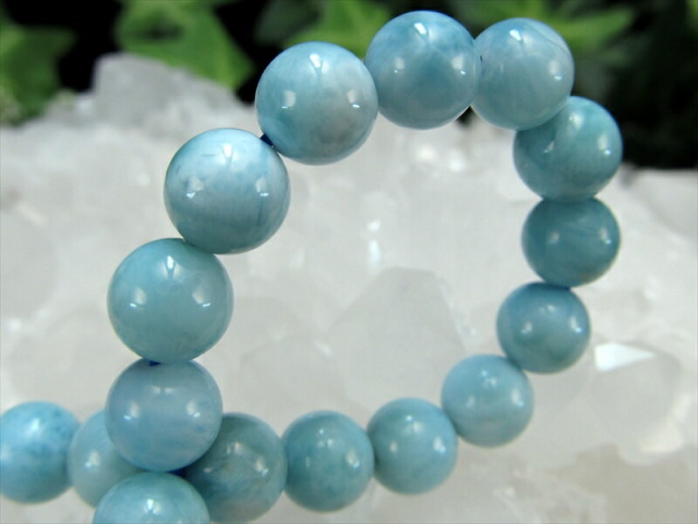 優しい波模様 AA+ ラリマー ブレスレット 7.5mm×25珠 愛と平和の石 一点もの 愛と平和の象徴 三大ヒーリングストーン ドミニカ共和国産 パワーストーン