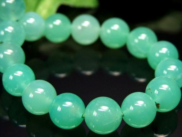 透明感バツグン 3A クリソプレーズ ブレスレット 7.5mm-8mm×25珠 隠れた才能を引き出す石 艶やかアップルグリーンの希少石 1点もの オーストラリア産
