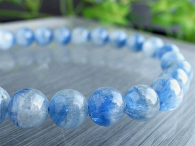 3A 美麗シラー カイヤナイト シリカ ブレスレット 7mm-7.5mm×26珠 藍晶
