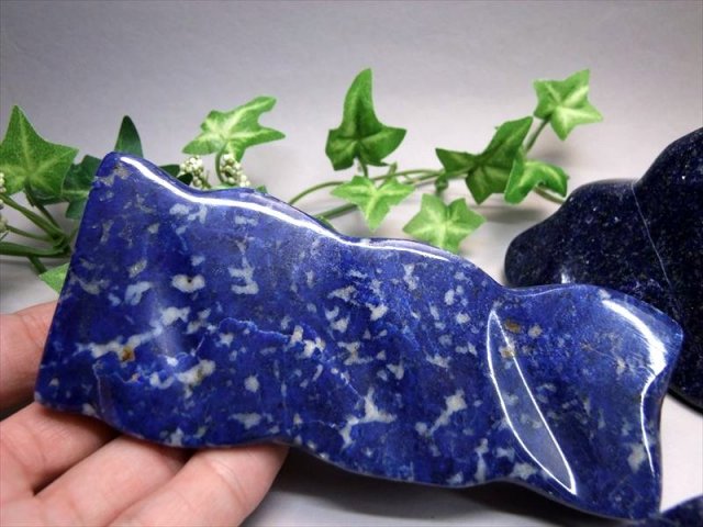 大特価 3A ラピスラズリ 磨き原石 タンブル 500g-600g 鮮やかブルーに