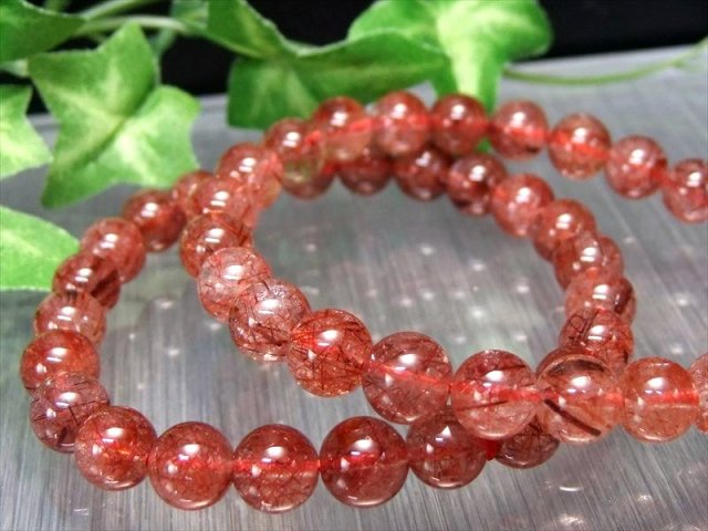 燃ゆる赤針 AA+ レッドルチルクォーツ ブレスレット 約6mm-6.5mm×29珠