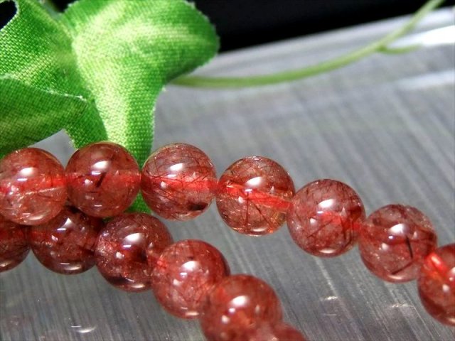燃ゆる赤針 AA+ レッドルチルクォーツ ブレスレット 約6mm-6.5mm×29珠