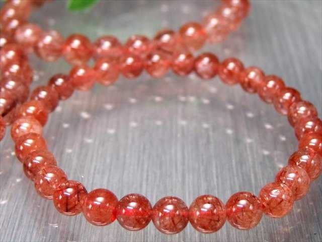 燃ゆる赤針 AA+ レッドルチルクォーツ ブレスレット 約6mm-6.5mm×29珠