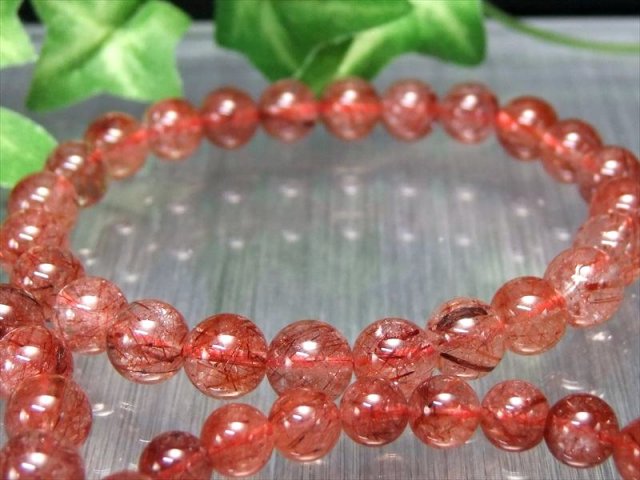 燃ゆる赤針 AA+ レッドルチルクォーツ ブレスレット 約6mm-6.5mm×29珠