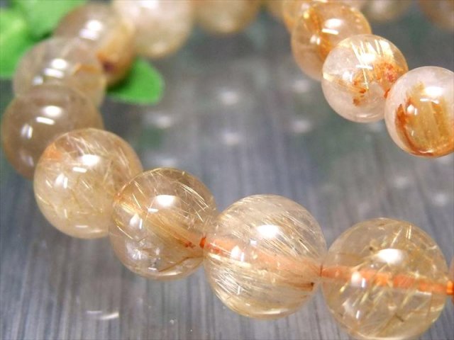 3A タイチン有り ゴールドルチルクォーツ ブレスレット 7mm-7.5mm×26珠