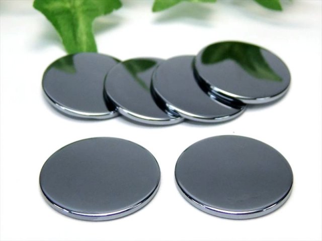 訳あり・僅かな欠けあり 業務用100個売り テラヘルツ鉱石 コイン型プレート 直径約27mm 厚さ約1.5mm つやつや光沢で鏡のような表面 話題の 高純度 テラヘルツ